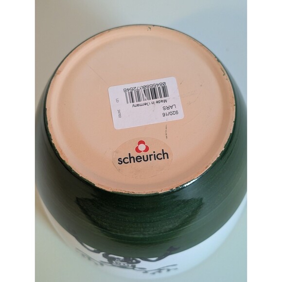 Scheurich Ceramic GREEN Christmas Spongeware Reindeer Planter Gift Holder German - Picture 6 of 8